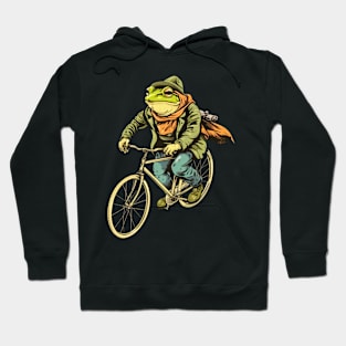 Funny Frog On A Bike Hoodie